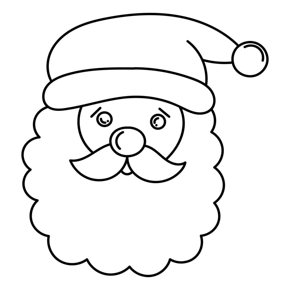 Happy face of santa claus with hat and red nose vector