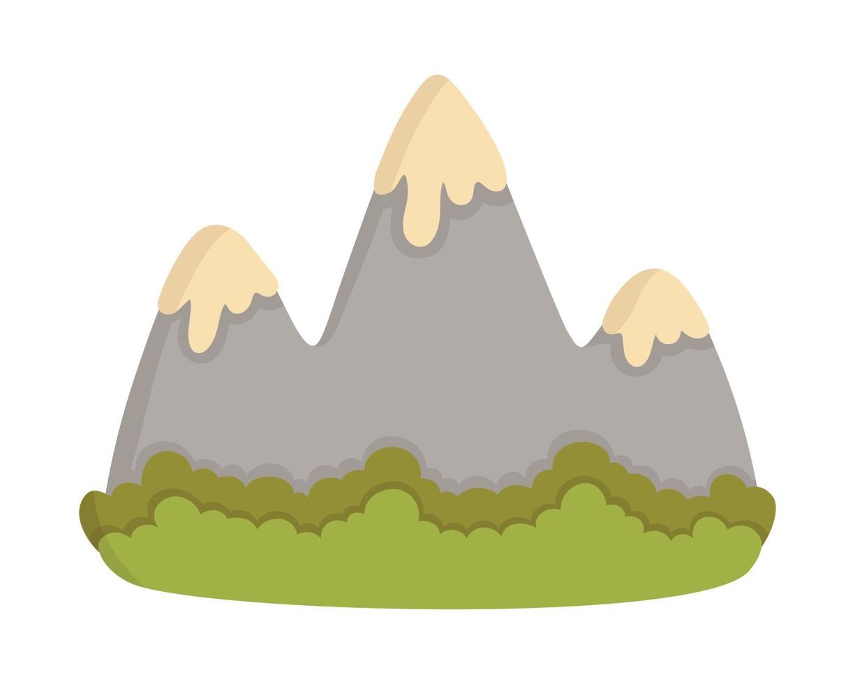 imágenes prediseñadas de garabatos. cumbres nevadas de las montañas. Todos los objetos están repintados. vector