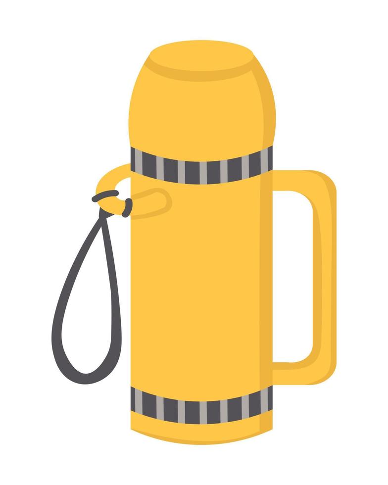 imágenes prediseñadas de garabatos. termo de camping para bebidas calientes. Todos los objetos están repintados. vector