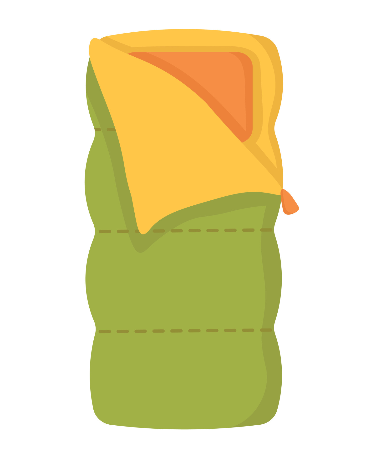 Doodle clipart. Travel sleeping bag. All objects are repainted