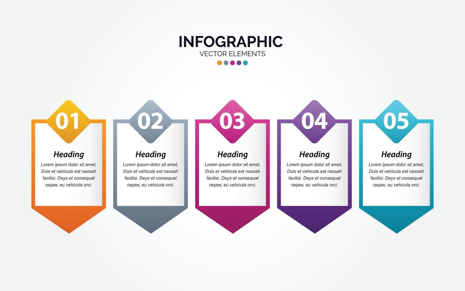 Business Horizontal Infographic template numbers 5 options or steps vector