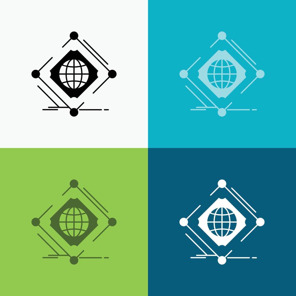 Complex. global. internet. net. web Icon Over Various Background. glyph style design. designed for web and app. Eps 10 vector illustration