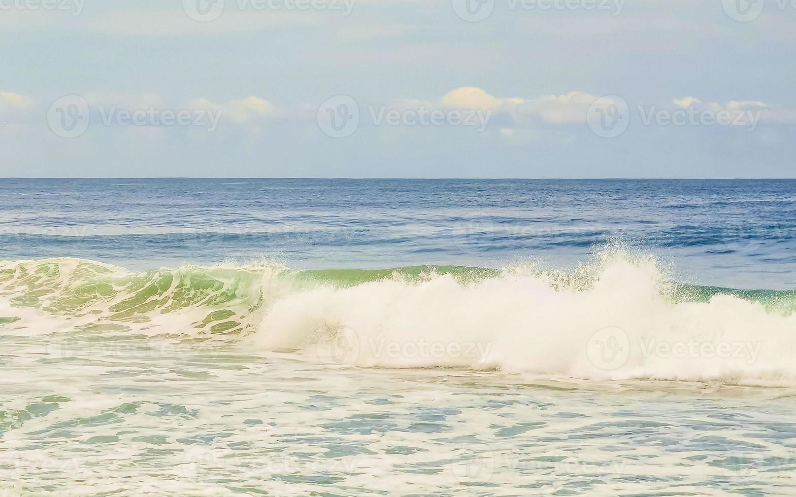 Extremely huge big surfer waves at beach Puerto Escondido Mexico. photo