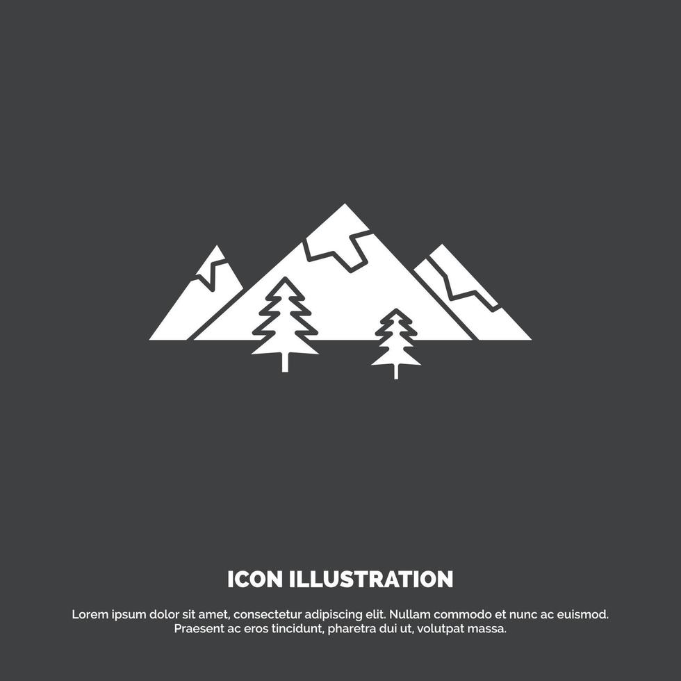 rocks. hill. landscape. nature. mountain Icon. glyph vector symbol for UI and UX. website or mobile application