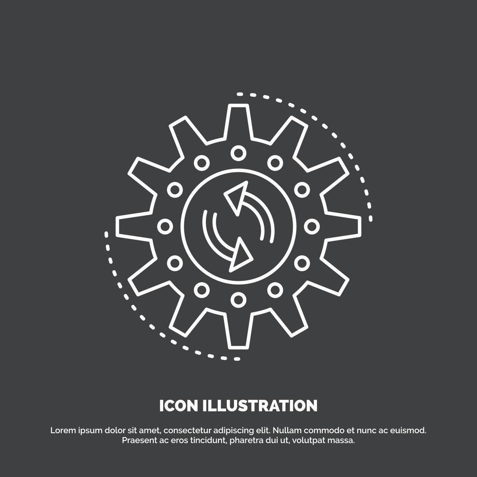 management. process. production. task. work Icon. Line vector symbol for UI and UX. website or mobile application