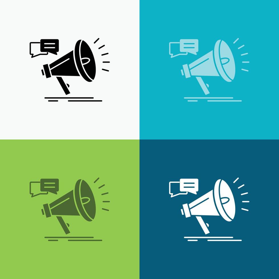 marketing. megaphone. announcement. promo. promotion Icon Over Various Background. glyph style design. designed for web and app. Eps 10 vector illustration