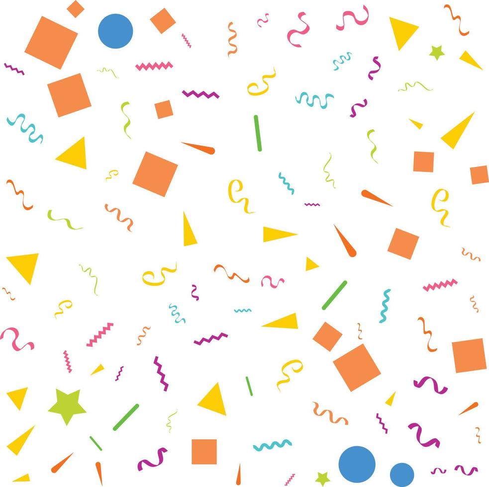 confetti concept design template holiday Happy Day. White Background Celebration Vector illustration.