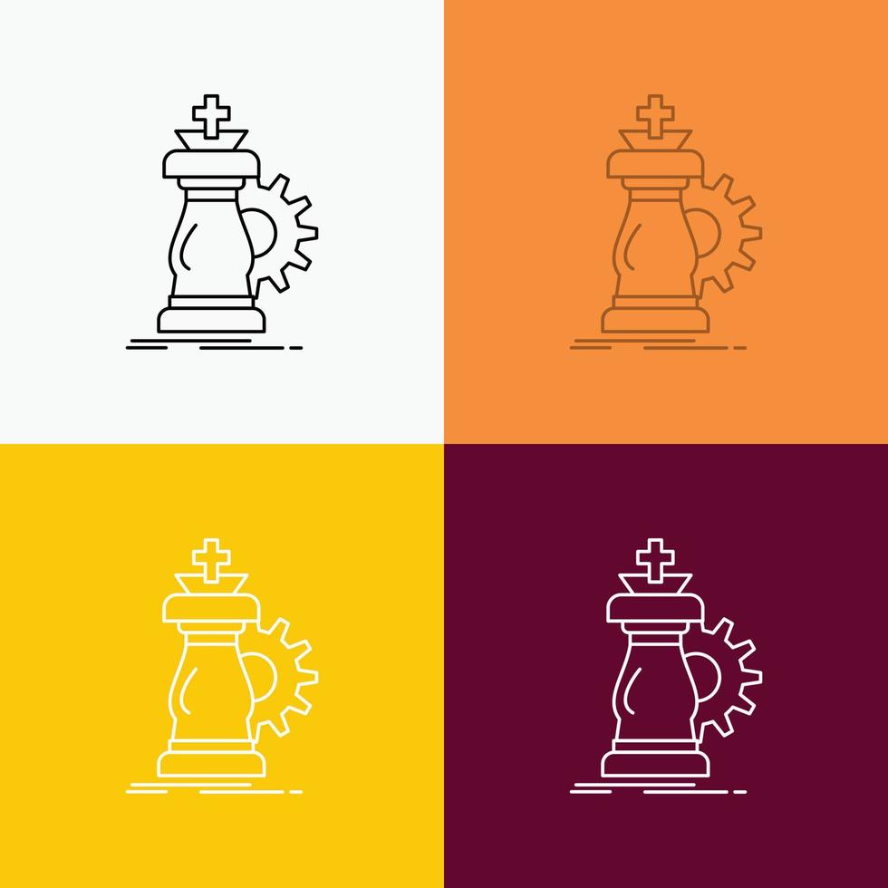 strategy. chess. horse. knight. success Icon Over Various Background. Line style design. designed for web and app. Eps 10 vector illustration