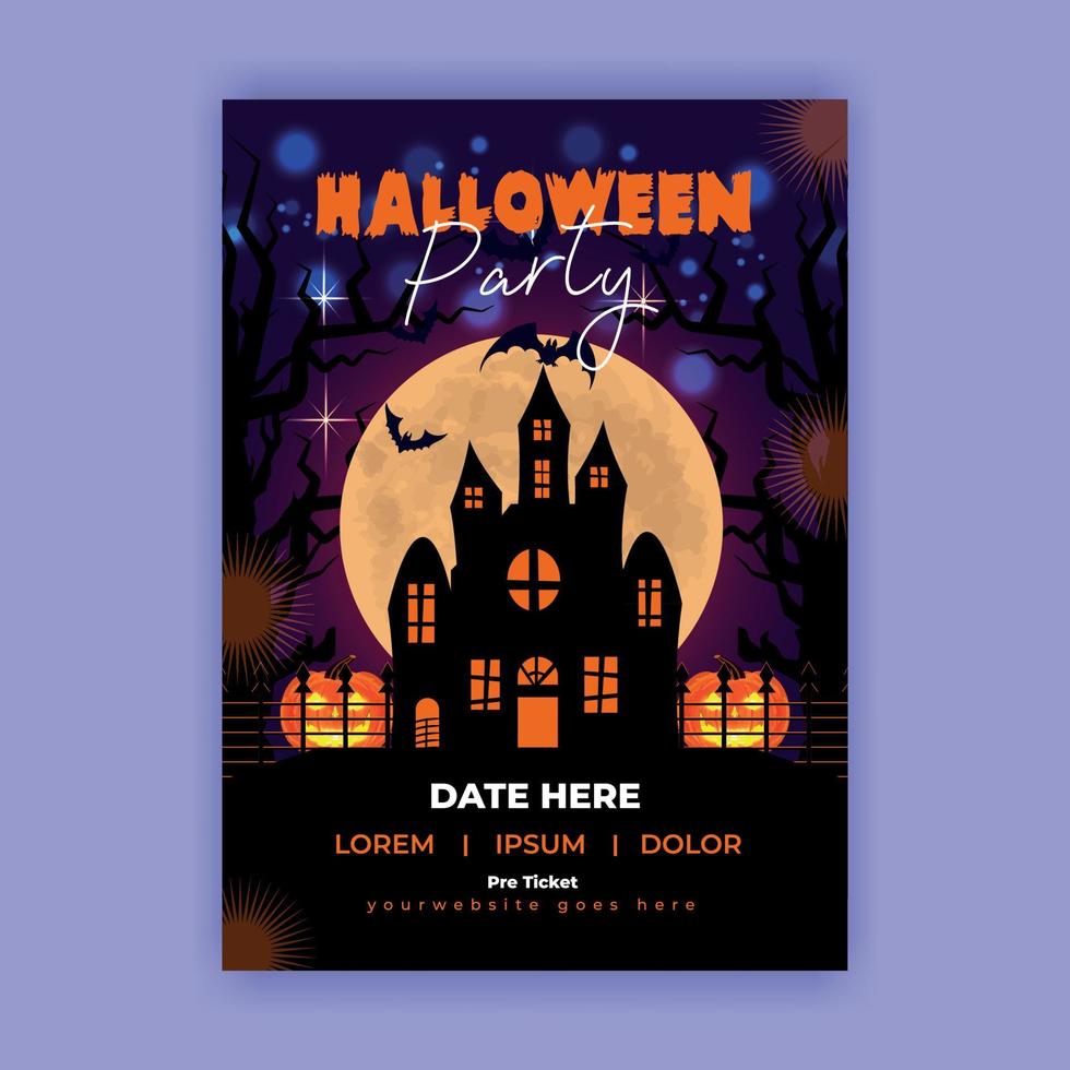 Happy halloween party flyer template vector