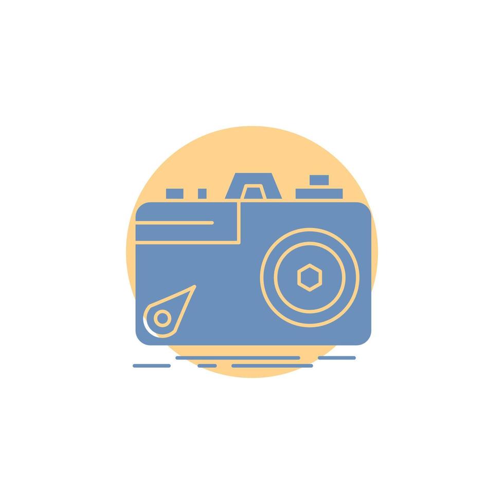 Camera. photography. capture. photo. aperture Glyph Icon. vector