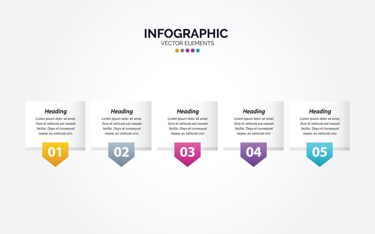 Business Horizontal Infographic template. Thin line design with numbers 5 options or steps. vector