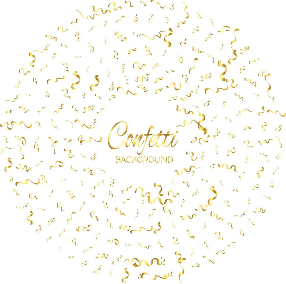 Gold Confetti Isolated On White Background. Celebrate Vector Illustration