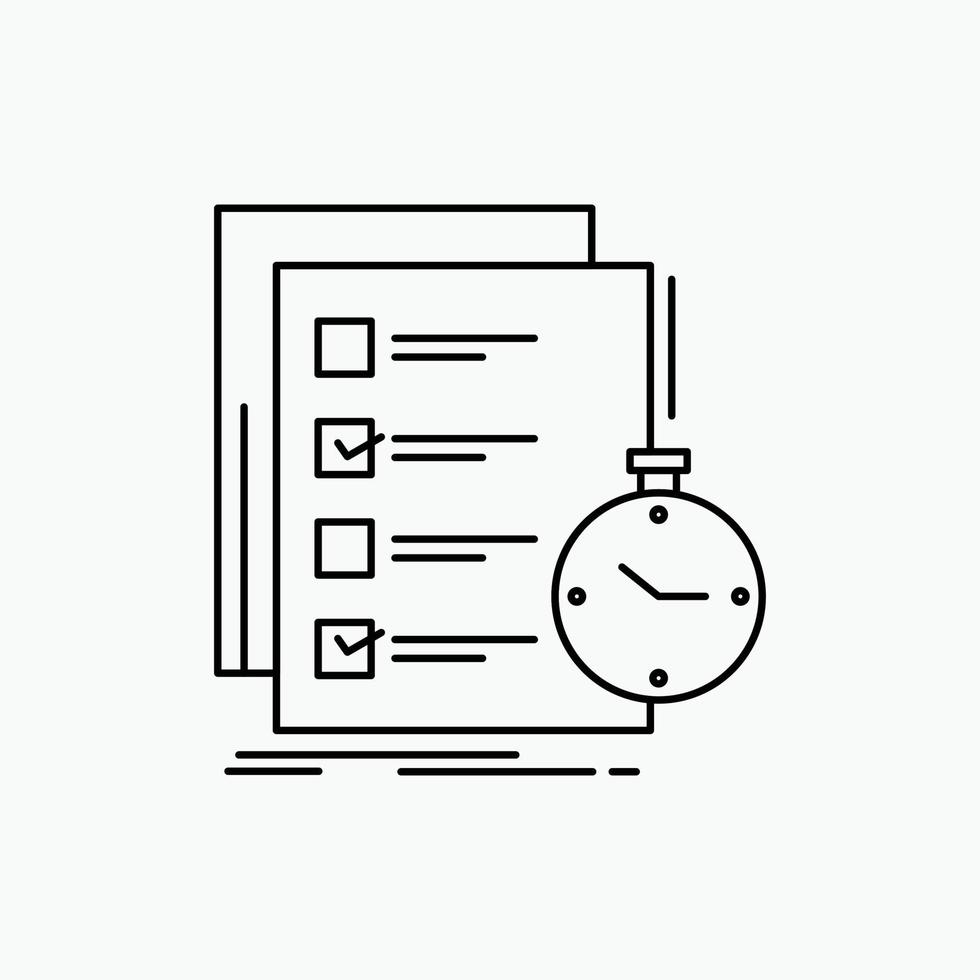 todo. task. list. check. time Line Icon. Vector isolated illustration