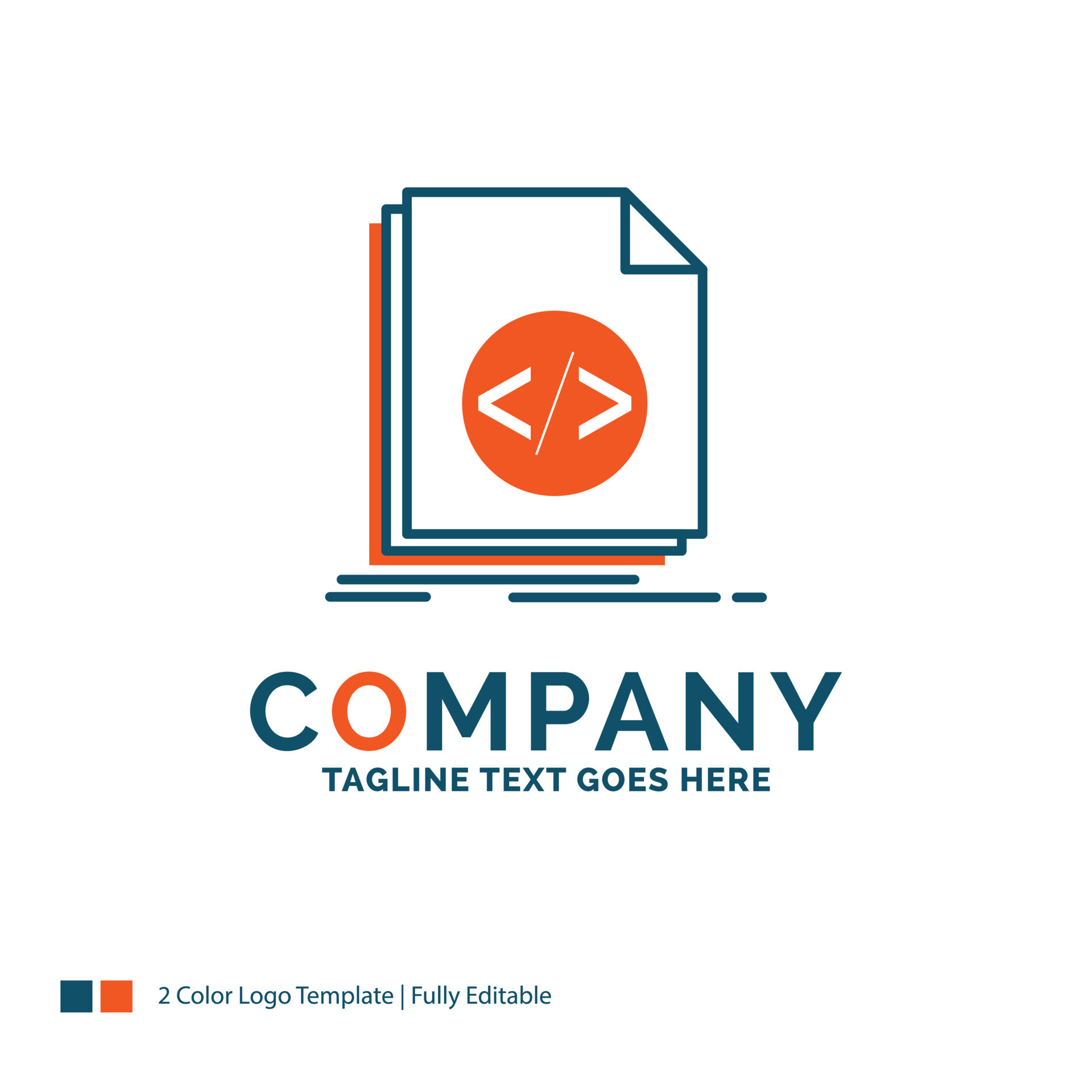 Code. coding. file. programming. script Logo Design. Blue and Orange ...