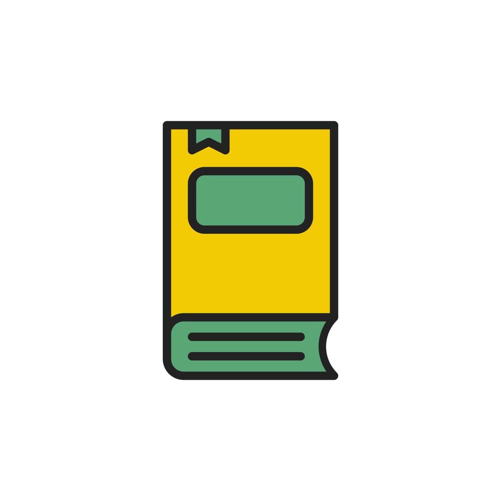 Simple Book and Bookmark Icon Vector