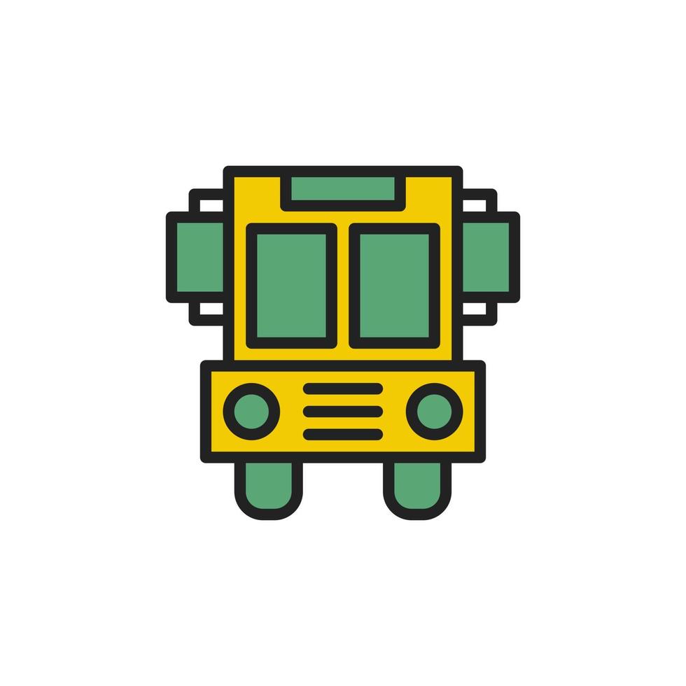 elemento de vector gráfico de icono de transporte de autobús escolar