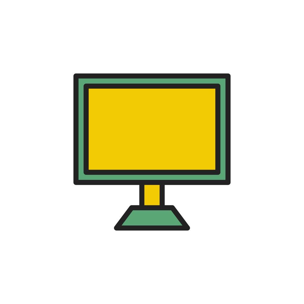 Desktop Computer Screen or Monitor Icon Sign Graphic Design vector