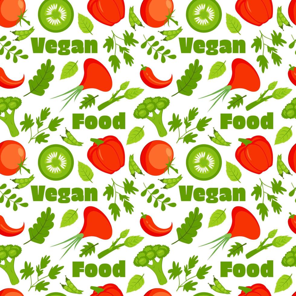 Vegetarian, Fruit and Vegetables Seamless Pattern Design with Fresh, Organic and Natural Food in Hand Drawn Flat Cartoon Background Illustration vector