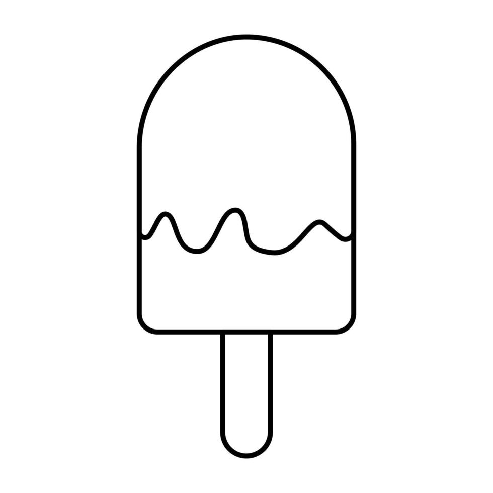 Popsicle outline icon, editable vector