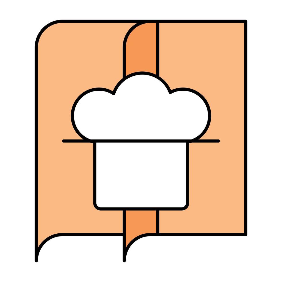 A flat design icon of cookbook vector