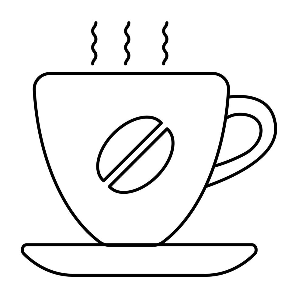 una taza de café caliente en diseño plano vector