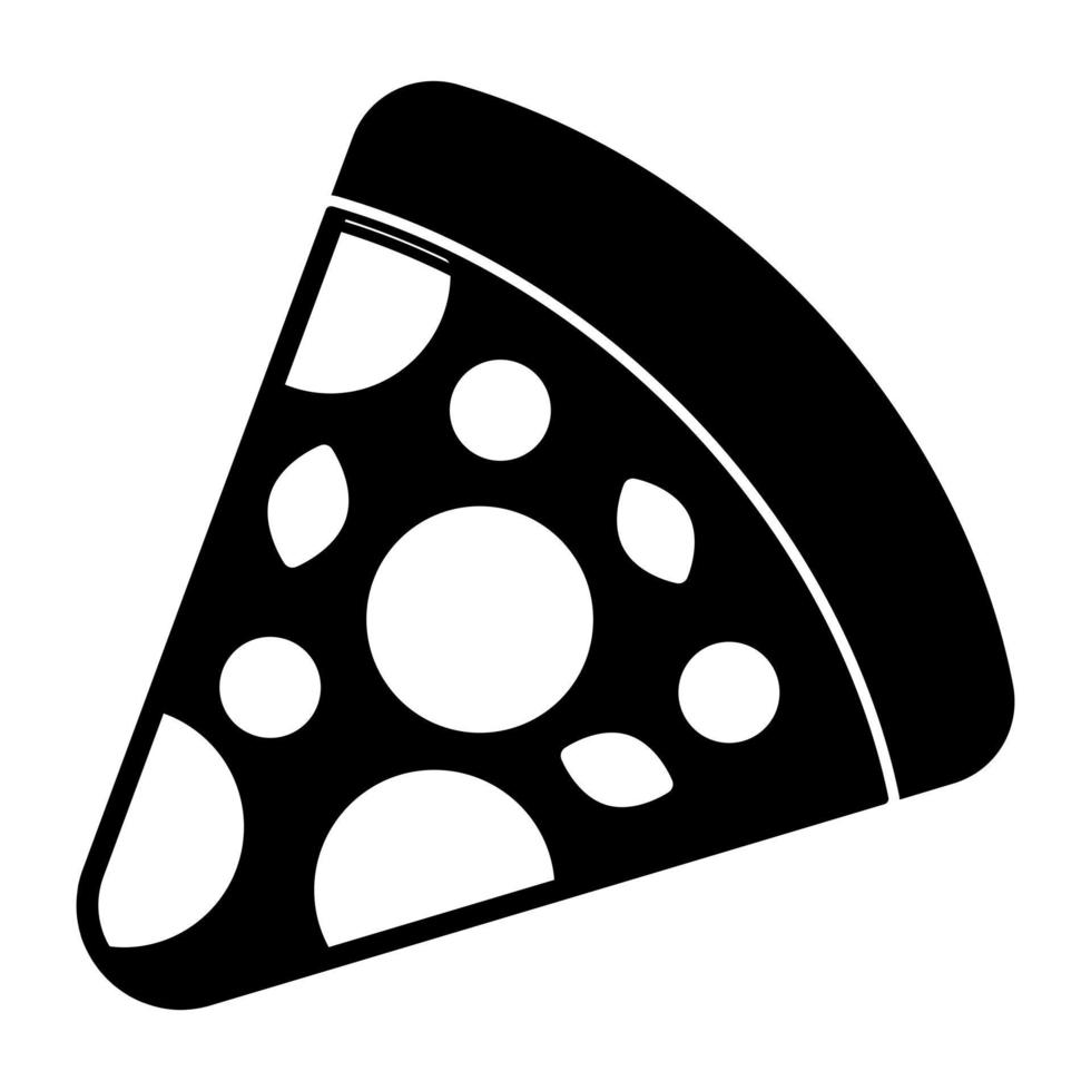 Editable design icon of pizza slice vector