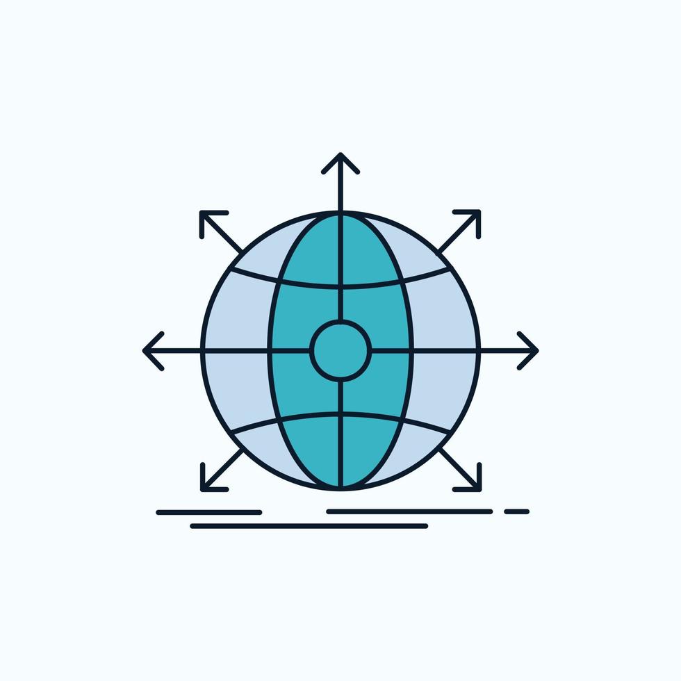 business. global. international. network. web Flat Icon. green and Yellow sign and symbols for website and Mobile appliation. vector illustration