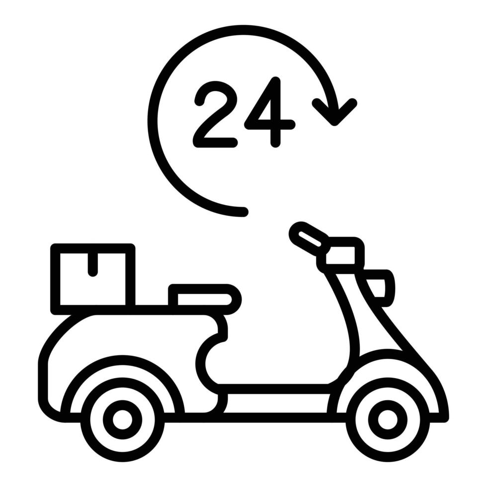 24 Hours Delivery Icon Style vector