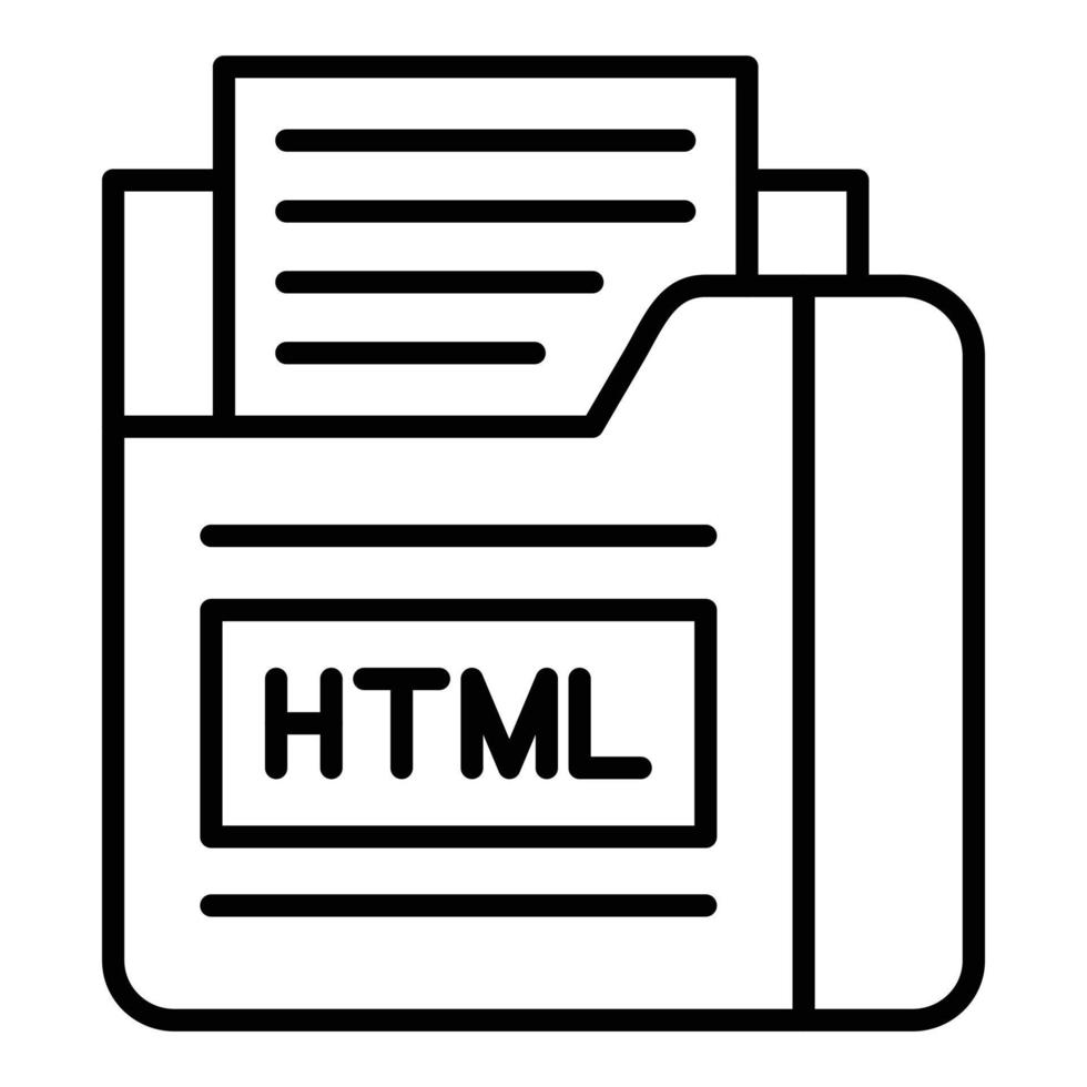 estilo de icono de archivo html vector