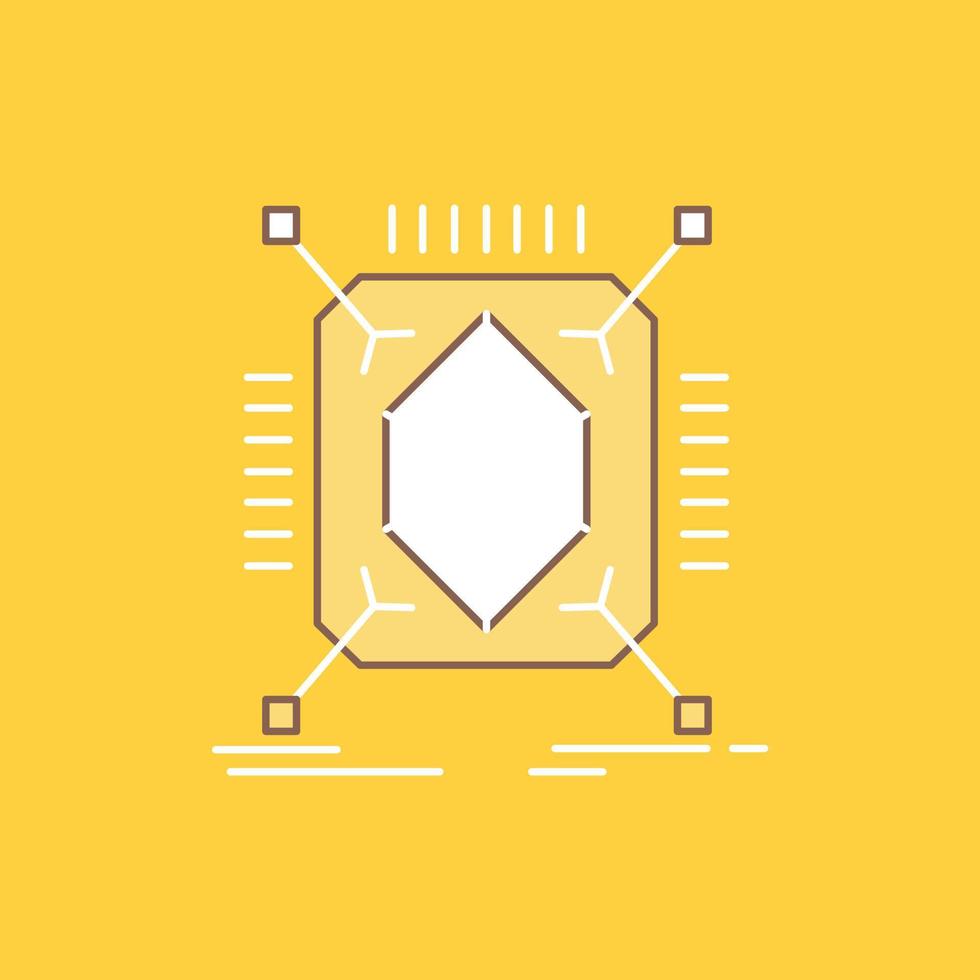 Object. prototyping. rapid. structure. 3d Flat Line Filled Icon. Beautiful Logo button over yellow background for UI and UX. website or mobile application vector