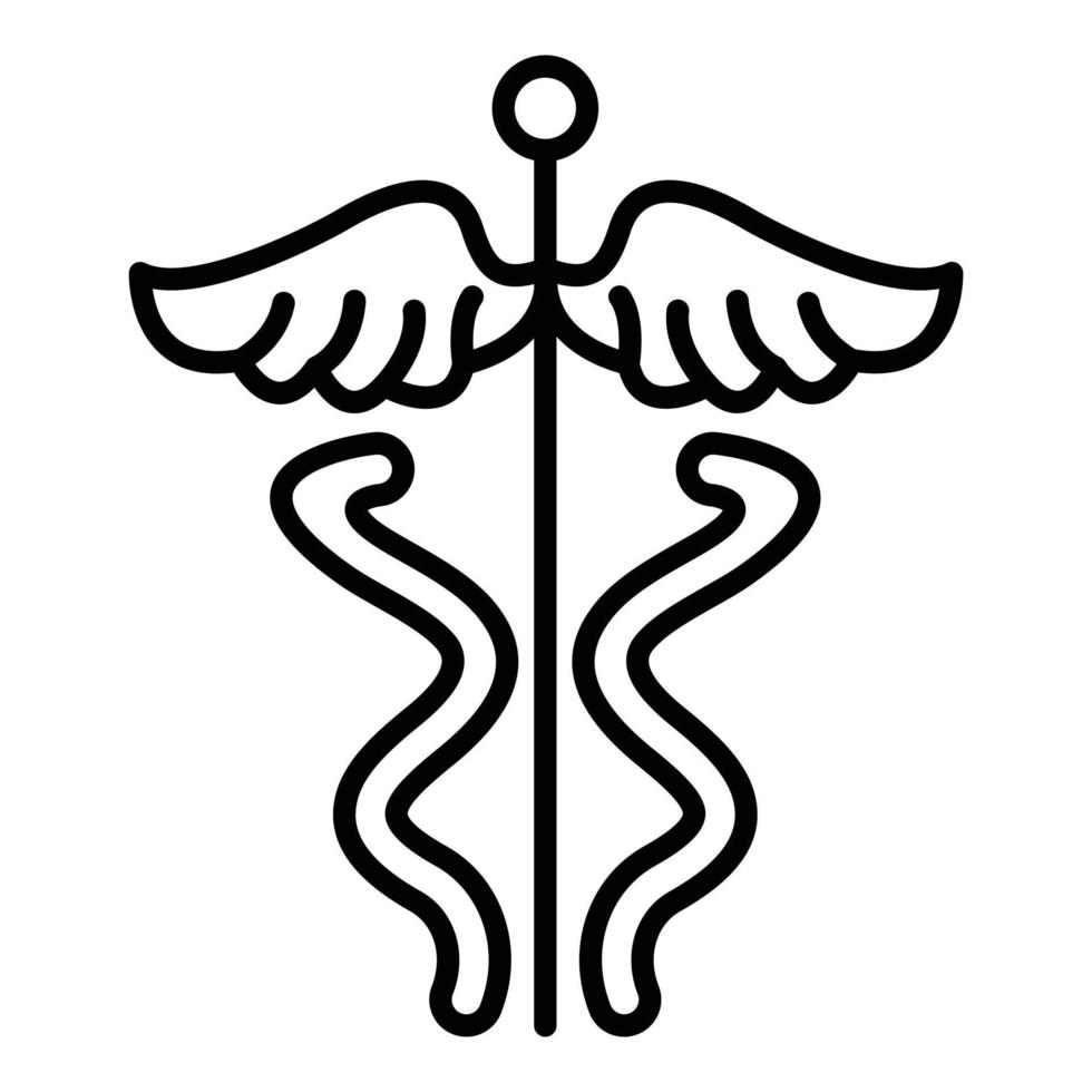 estilo de icono de caduceo vector