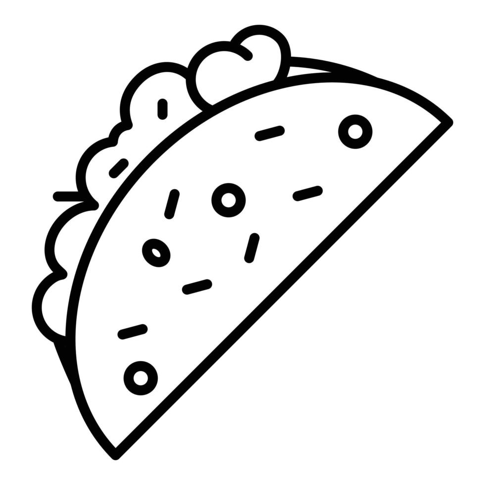 estilo de icono de taco vector