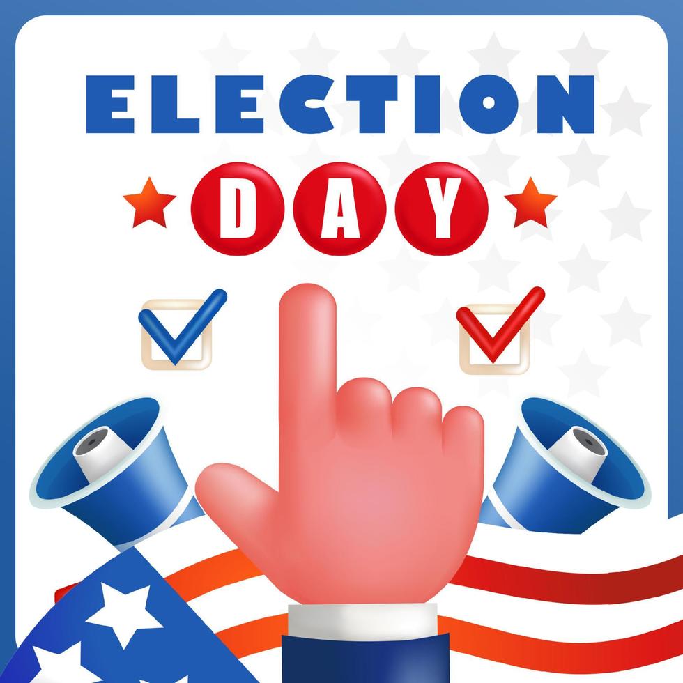 Election Day, index finger is voting. Suitable for events vector