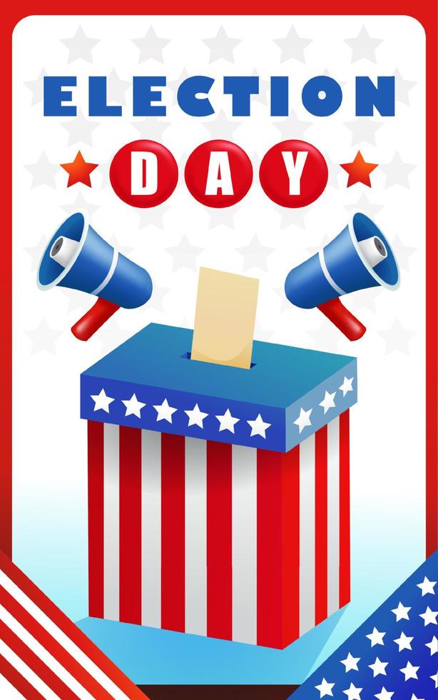 Election Day, ballot box illustration with megaphone. Suitable for events vector