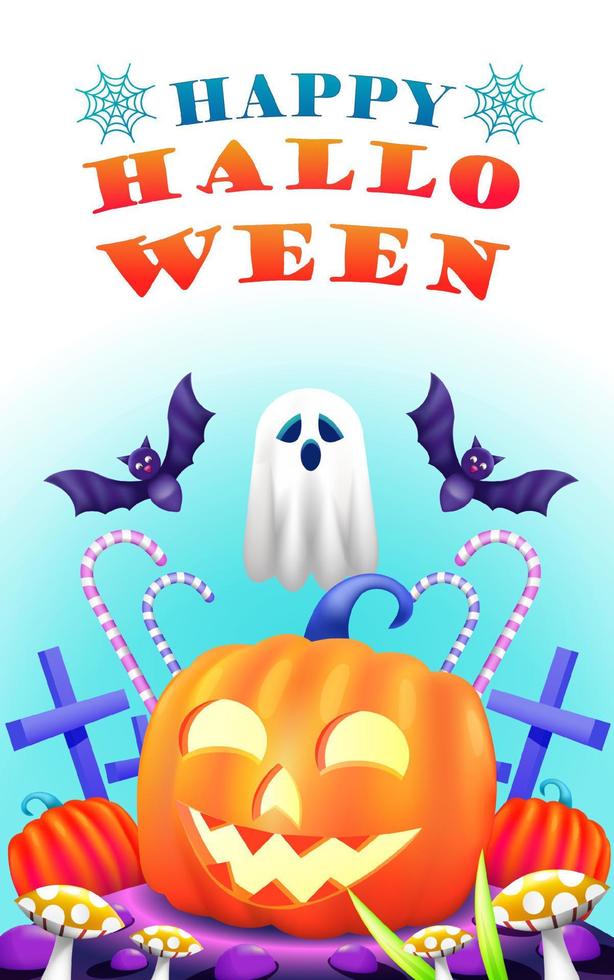 Happy Halloween, laughing pumpkin. Suitable for events vector
