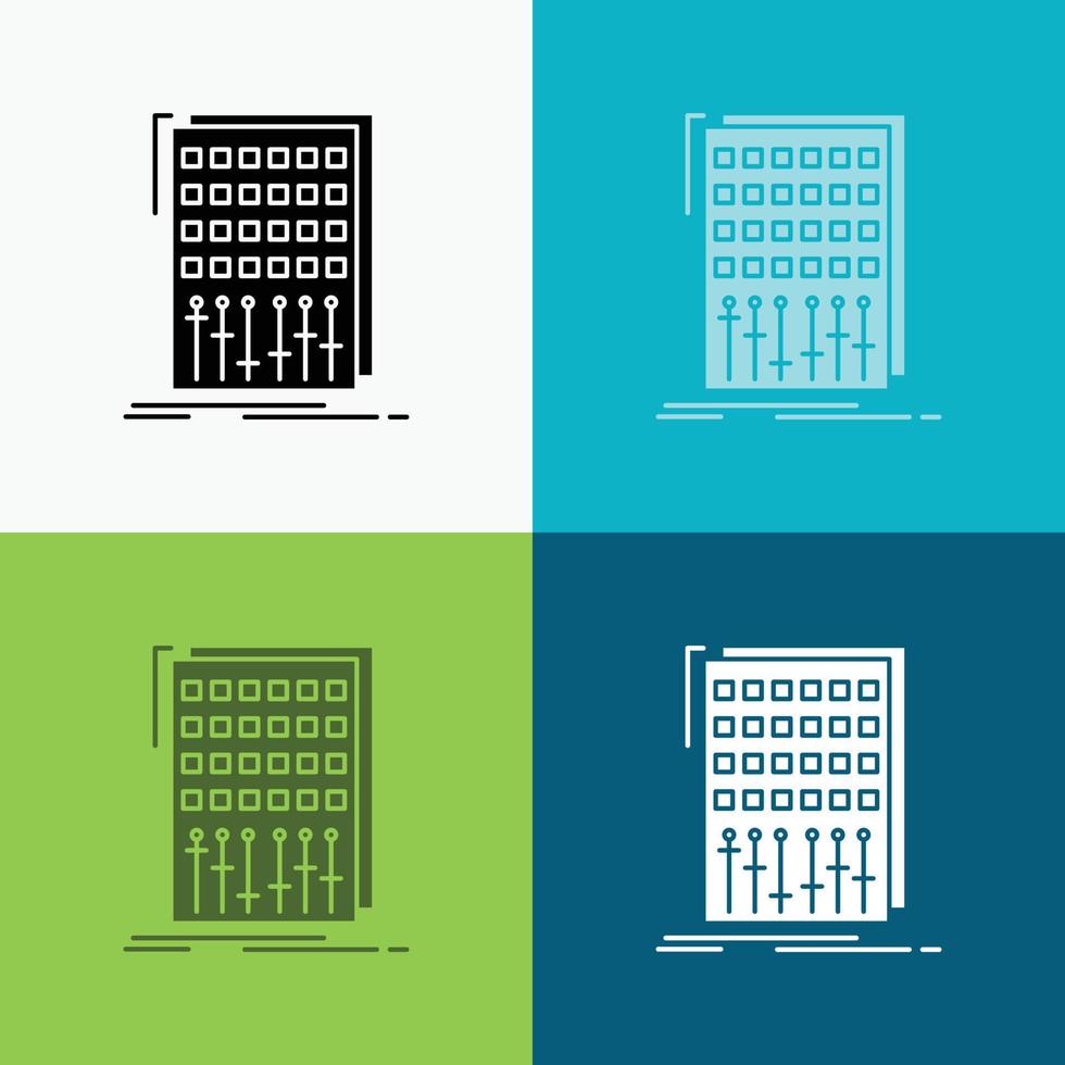 Audio. control. mix. mixer. studio Icon Over Various Background. glyph style design. designed for web and app. Eps 10 vector illustration