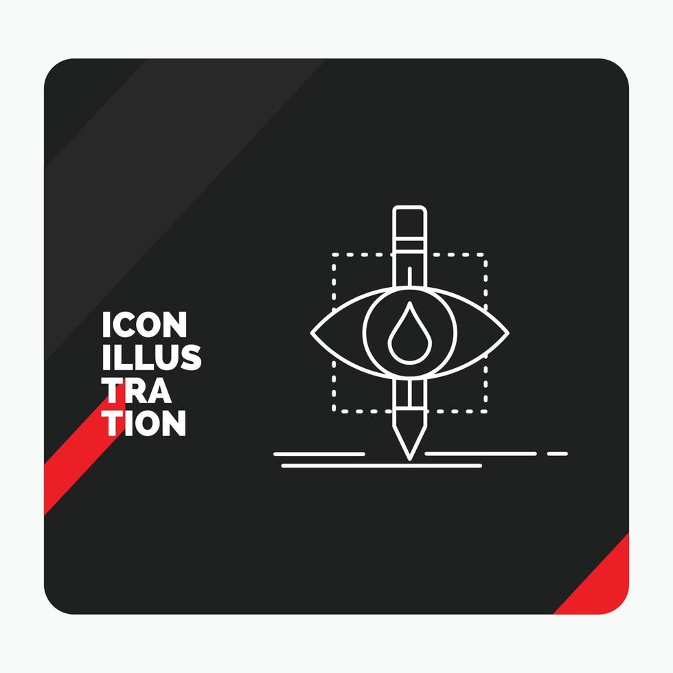 Red and Black Creative presentation Background for Ecology. monitoring. pollution. research. science Line Icon vector