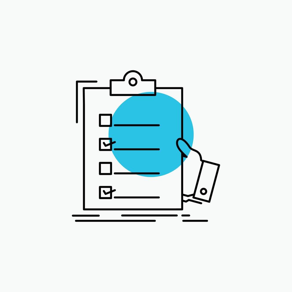 checklist. check. expertise. list. clipboard Line Icon vector