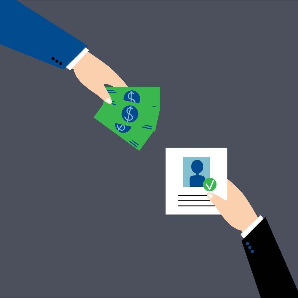 Illustration of Political Candidates Buying Votes. Vector of bribery in election process