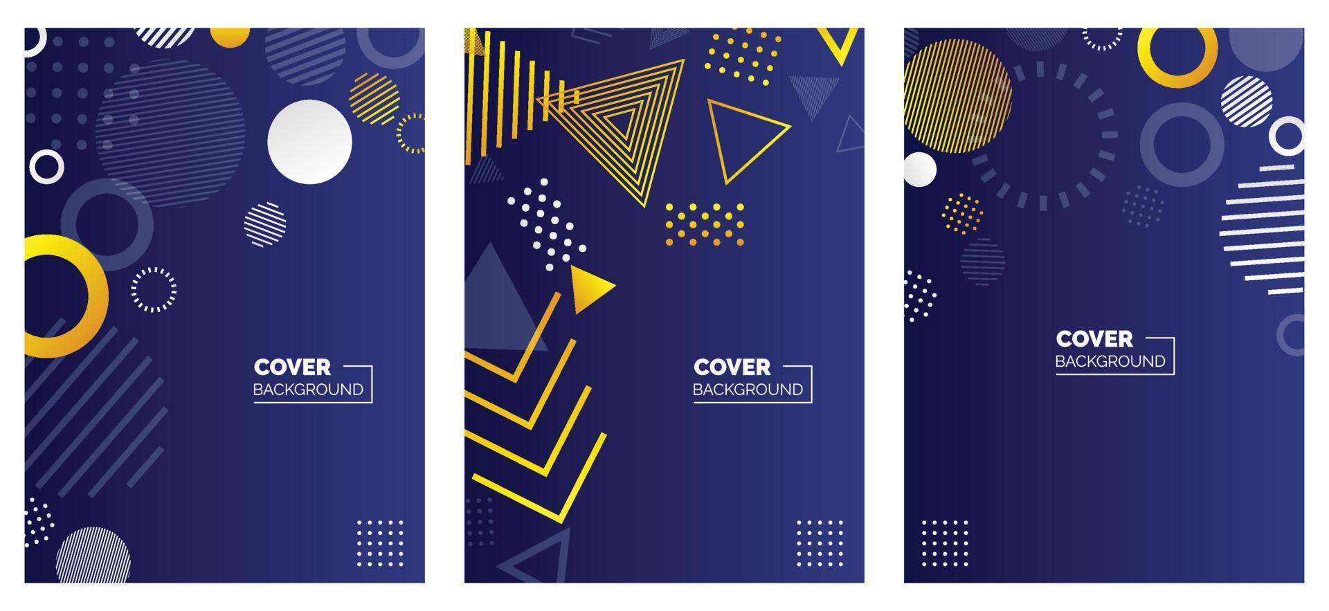 Placard templates set with abstract shapes. 80s memphis geometric style flat and line design elements. Retro art for a4 covers. banners. flyers and posters. Eps10 vector illustrations