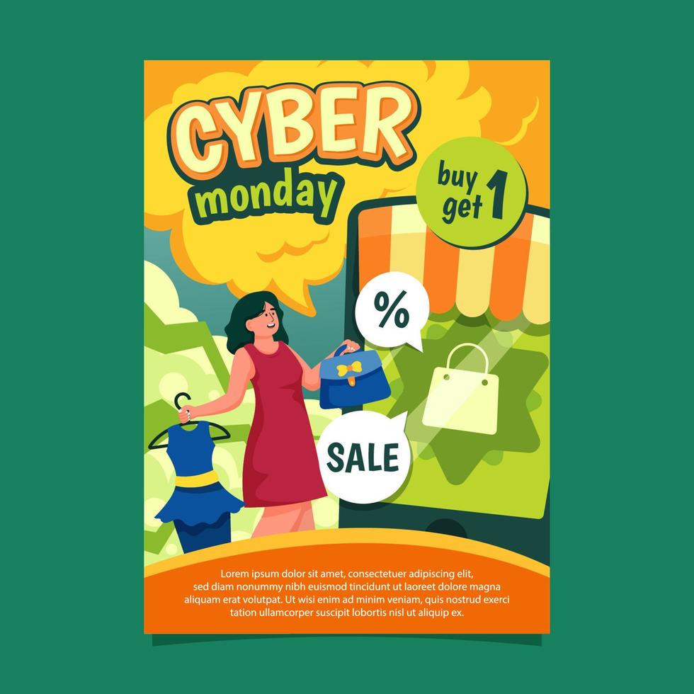 Cyber Monday Buy 1 Get 1 Poster vector