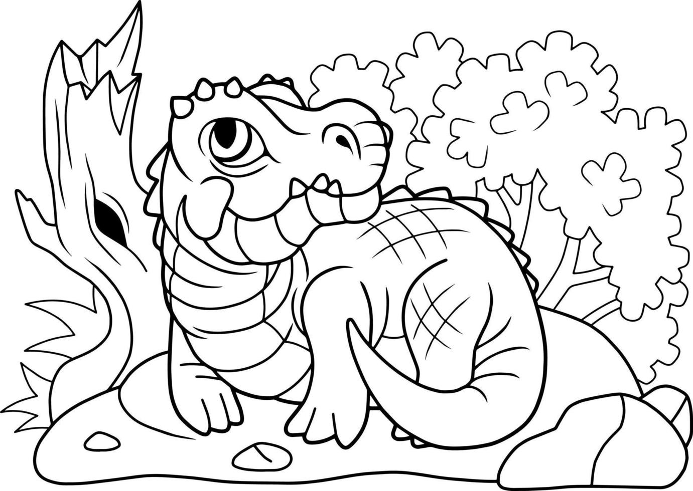 cute cartoon crocodile vector