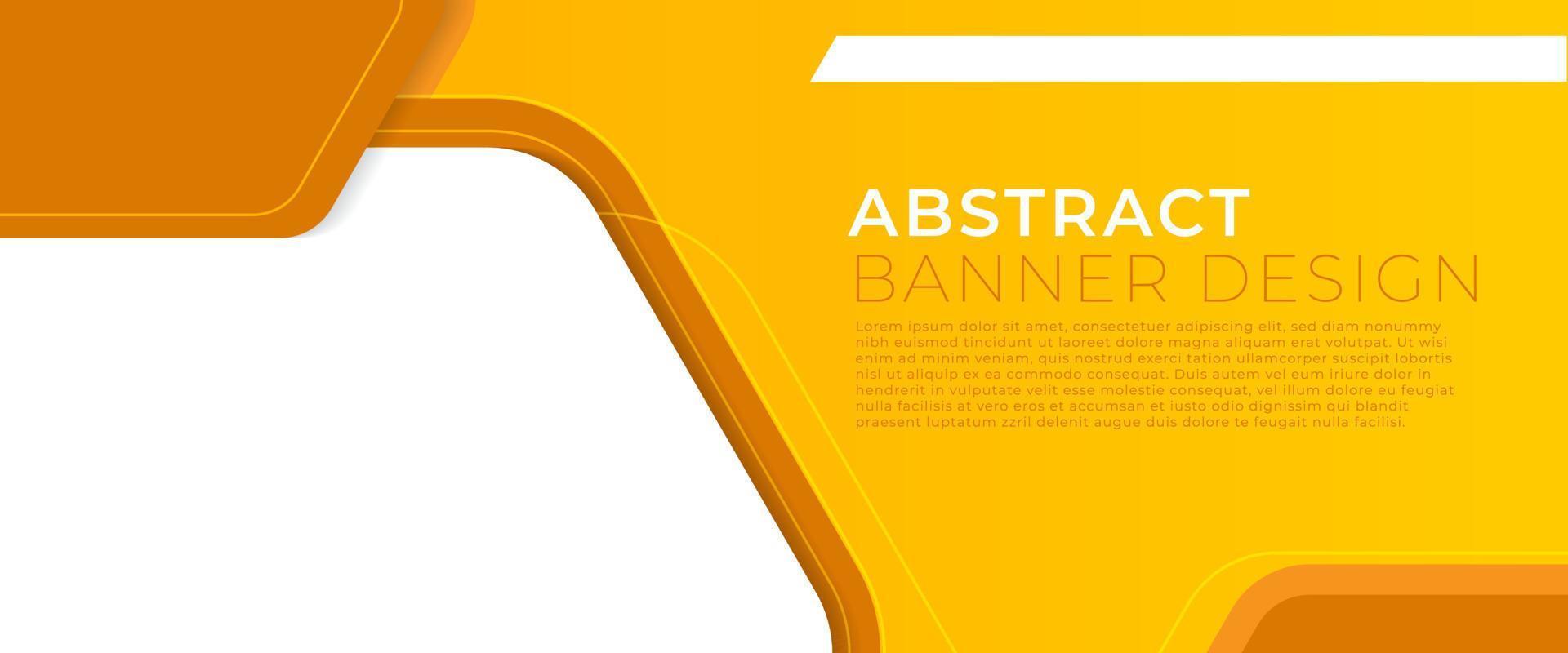 diseño de vector de banner abstracto con degradado de color amarillo, plantilla de fondo vacía para promoción de medios o banner web