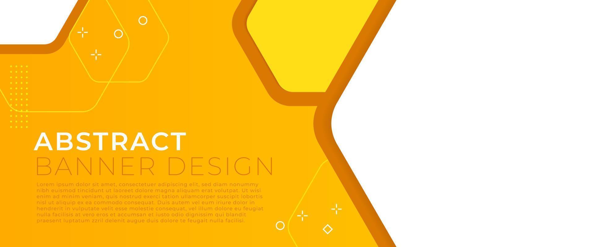 Abstract banner vector design with yellow color gradiend, empty background template for media promotion or web banner