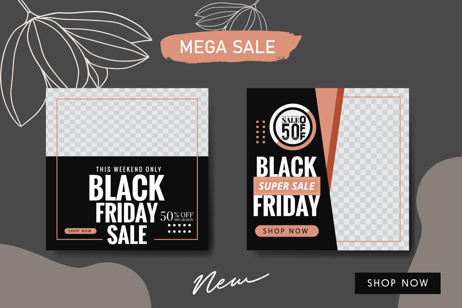 social media poster design template sale flyer vector