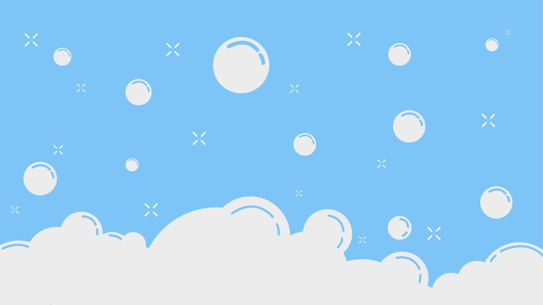 Floating Soap Foam with Popping Bubbles vector