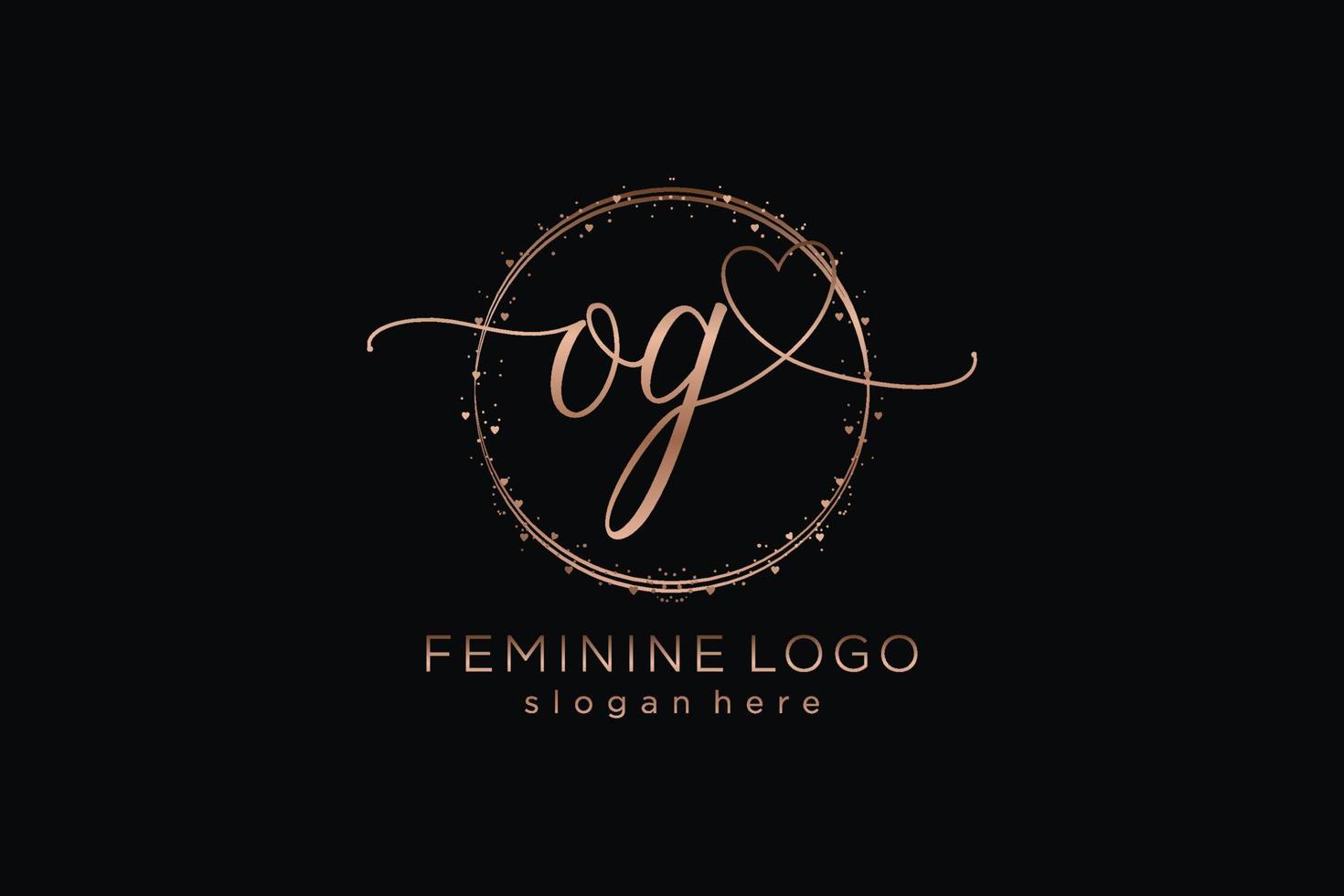 Initial OG logo with circle template vector logo of initial wedding, fashion, floral and botanical with creative template.