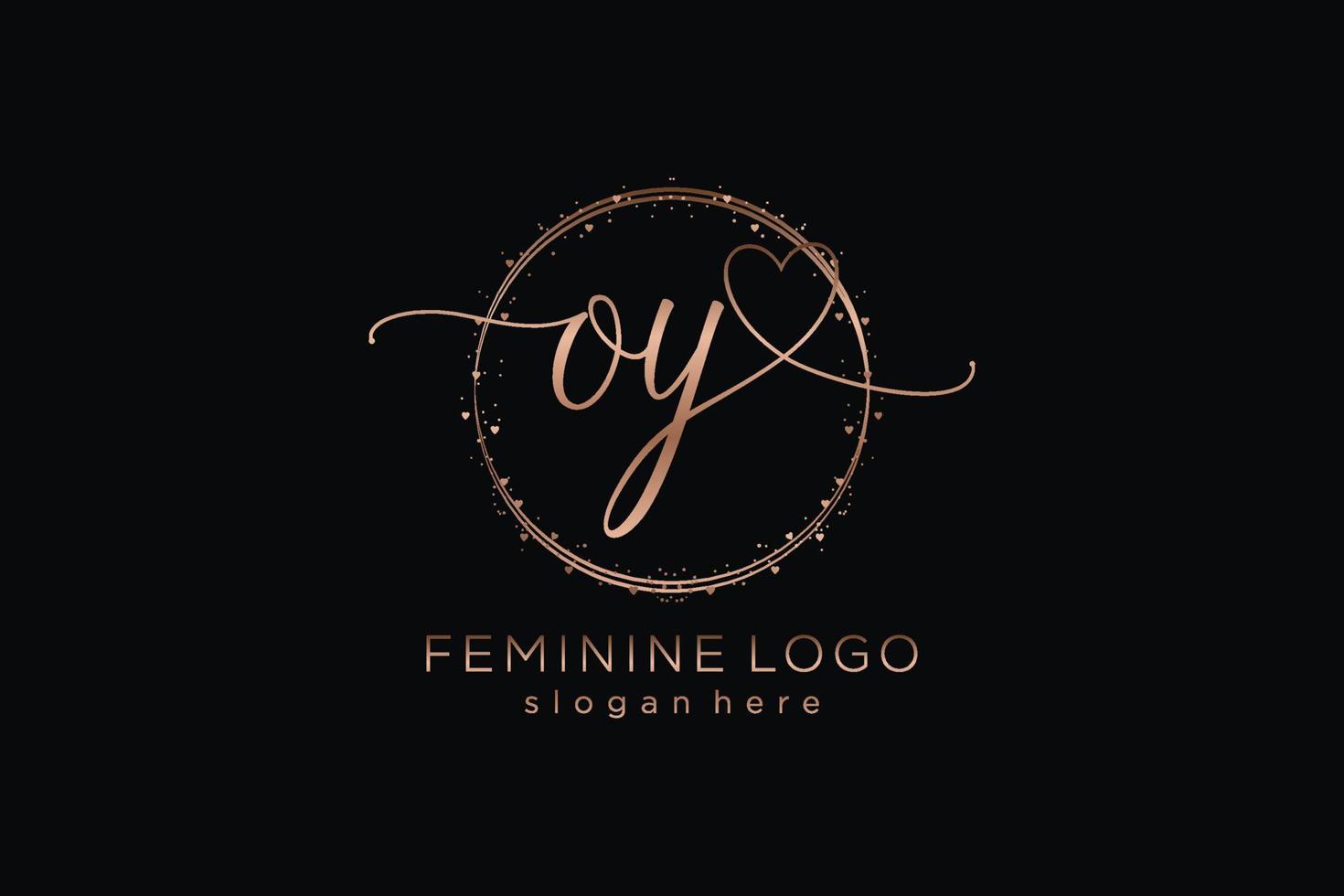 Initial OY handwriting logo with circle template vector logo of initial wedding, fashion, floral and botanical with creative template.