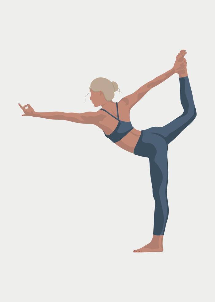 pose de yoga, meditación, estilo de vida saludable vector