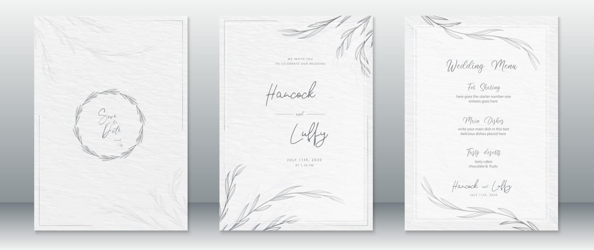 diseño de plantilla de tarjeta de invitación de boda vector